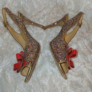 Kate spade rainbow glitter pumps size 8